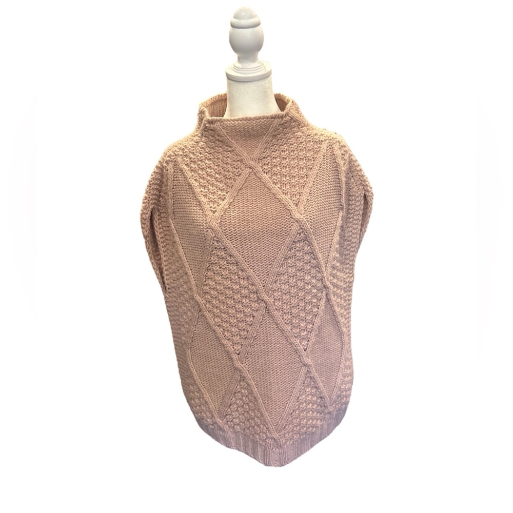 lilac knitted mock neck sweater vest